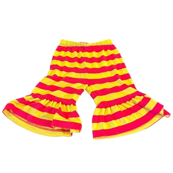 Ruffle Girl Pink and Yellow Flare Pants | 18M - Picture 5 of 5